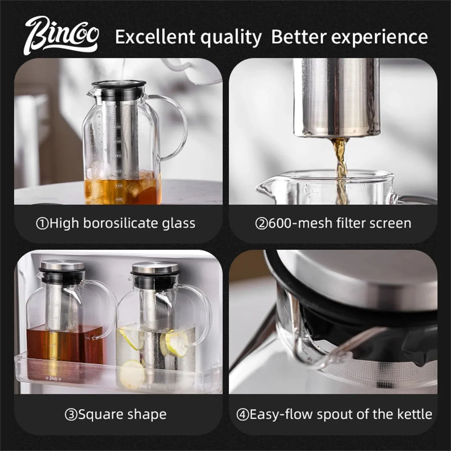 Bincoo 1200ML Glass Cold Brew Coffee Pot