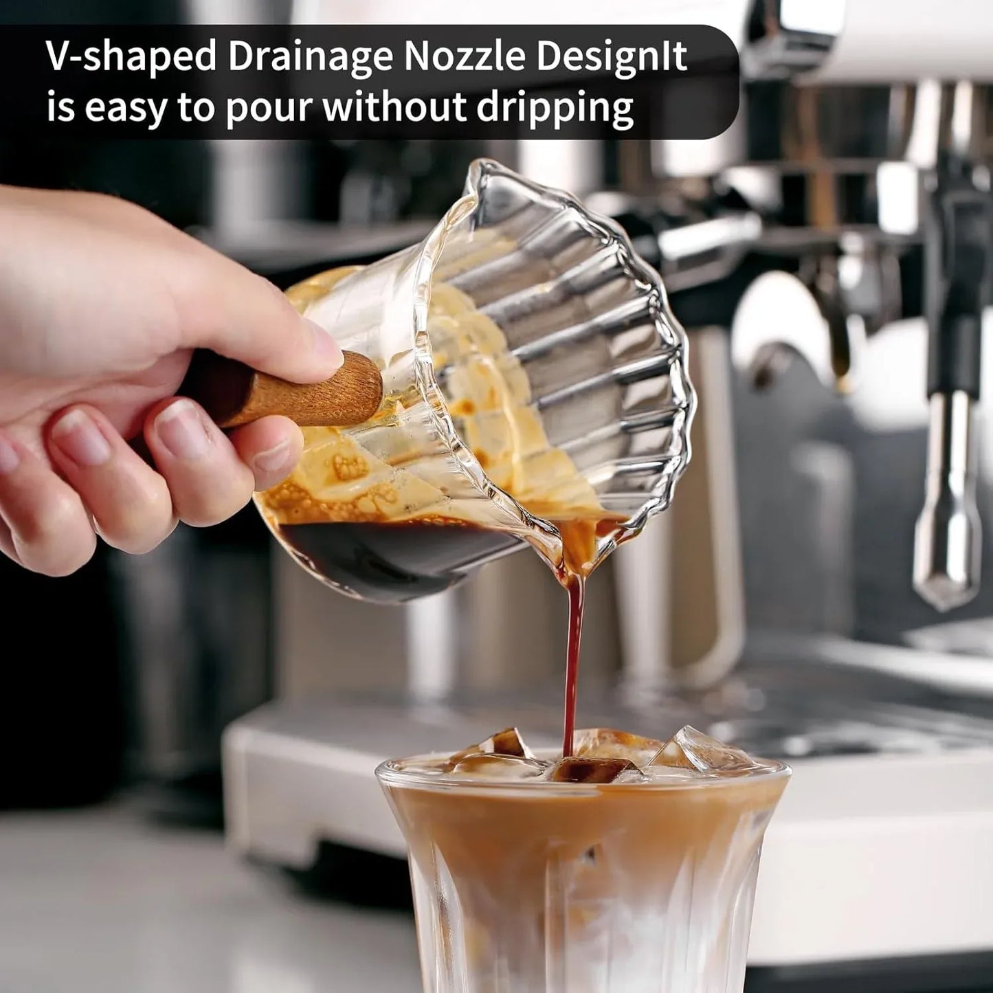 Bincoo Espresso Shot Glass with V-Shaped Mouth