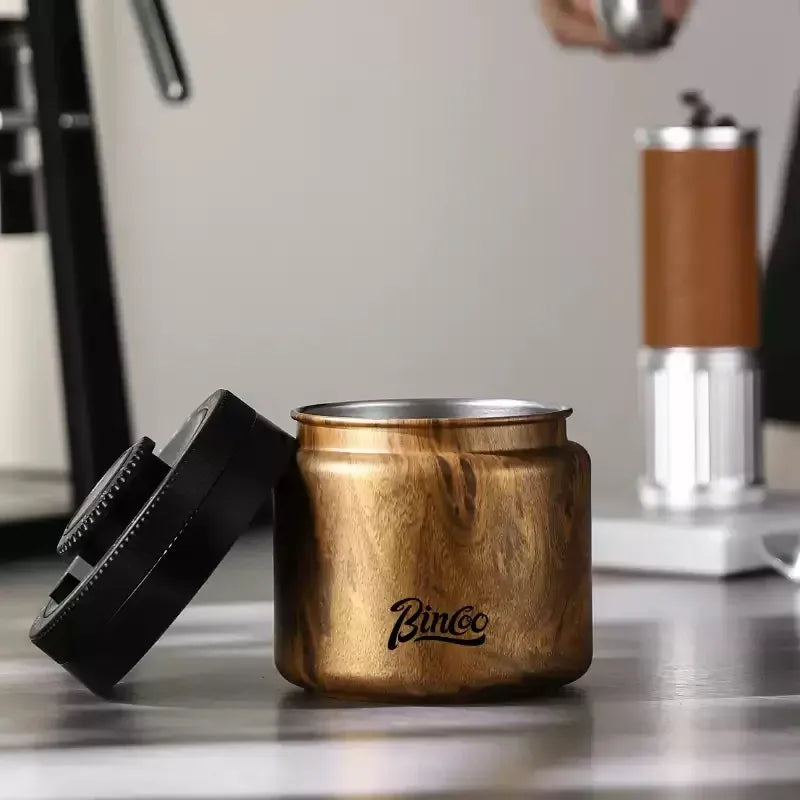 Bincoo Wood Finish Vacuum Coffee Container