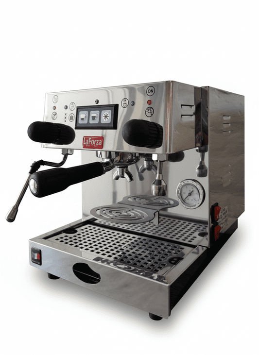 LaForza espresso machine on a white background
