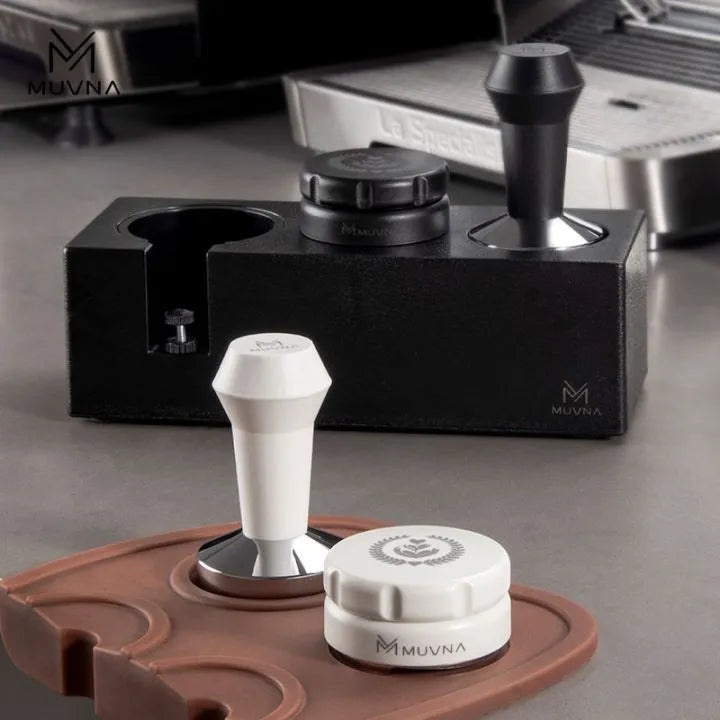 MUVNA Black ABS Tamping Station - 58mm