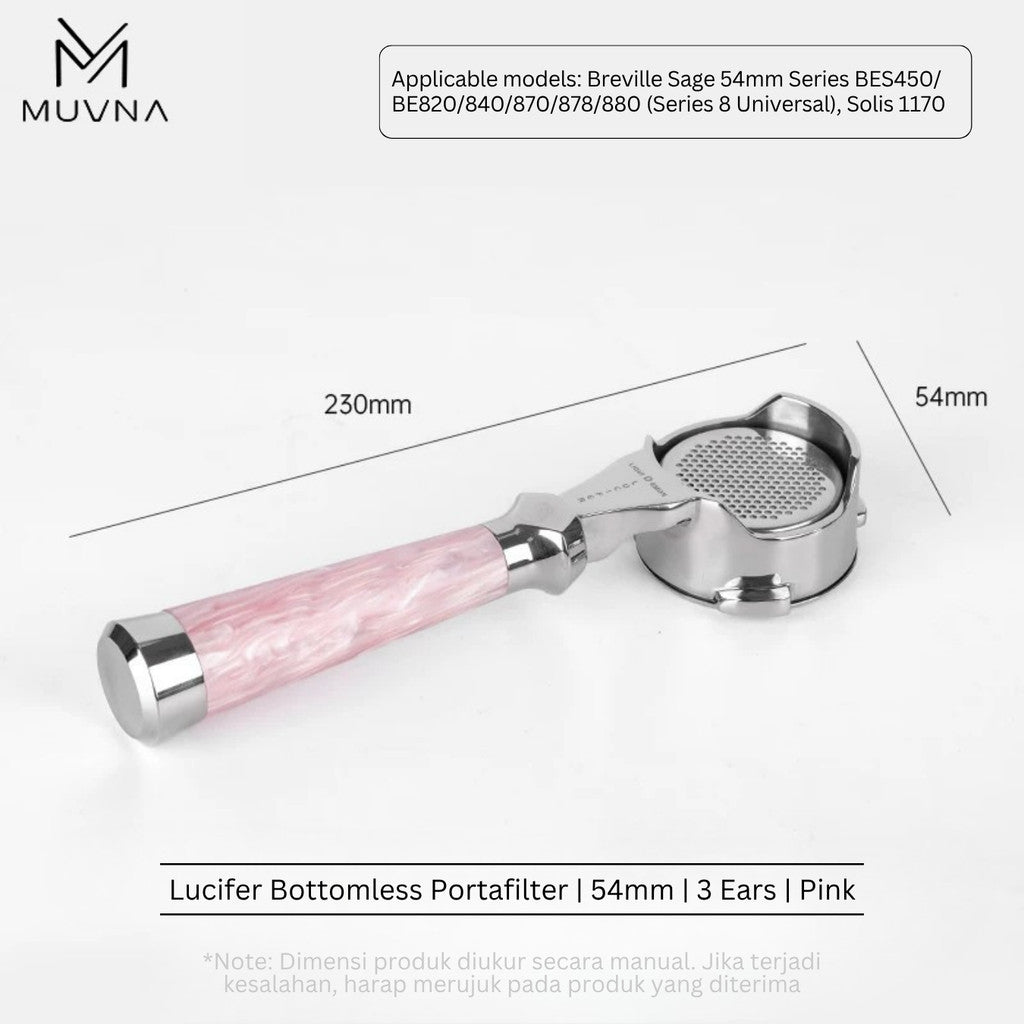 MUVNA Lucifer Series Bottomless Portafilter - 2 Ear 58mm