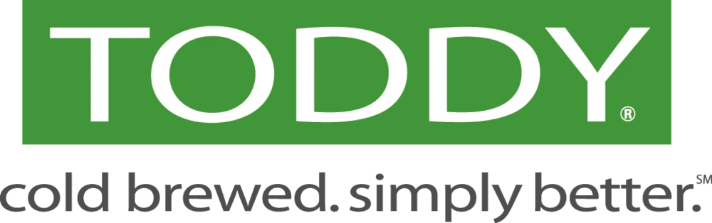 TODDY logo with green background and white text
