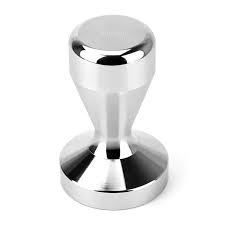 58mm aluminium coffee tamper with ergonomic handle and polished base