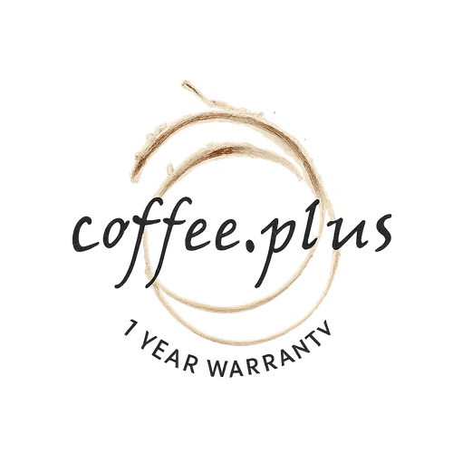 Coffee Plus 1 Year Warranty official logo with elegant circular design and premium branding