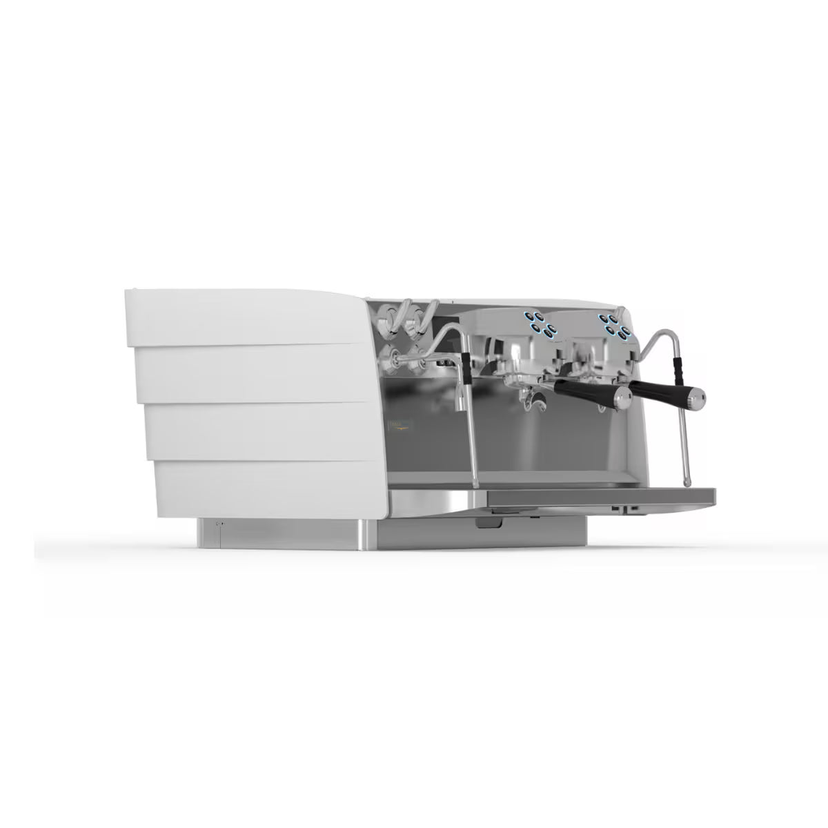 Eagle Tempo Victoria Arduino professional espresso machine front view with stainless steel finish and touchscreen display