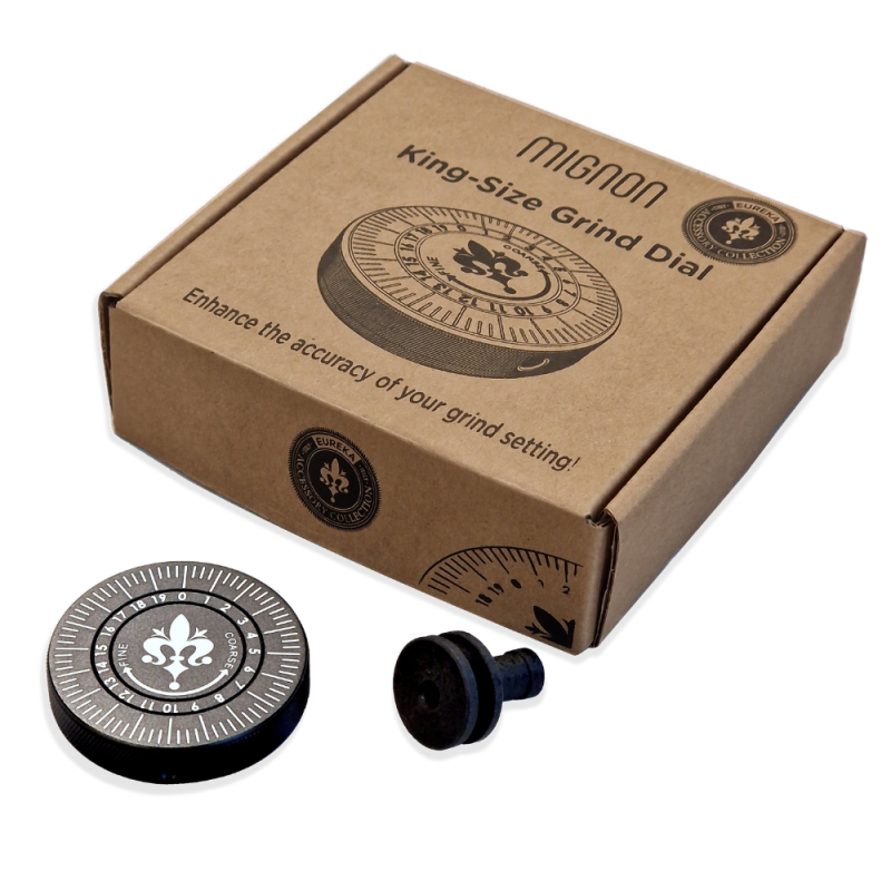 Eureka King-Size Grind Dial with original branded packaging box and installation guide.