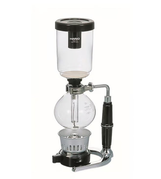 Hario Syphon Technica 3-cup vacuum coffee maker with glass chambers and alcohol burner