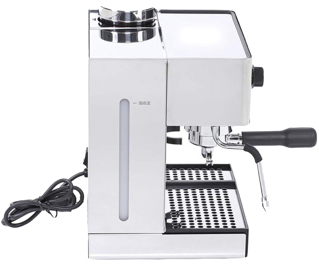 Rear view of Lelit Anita with PID showing removable water tank and connection points