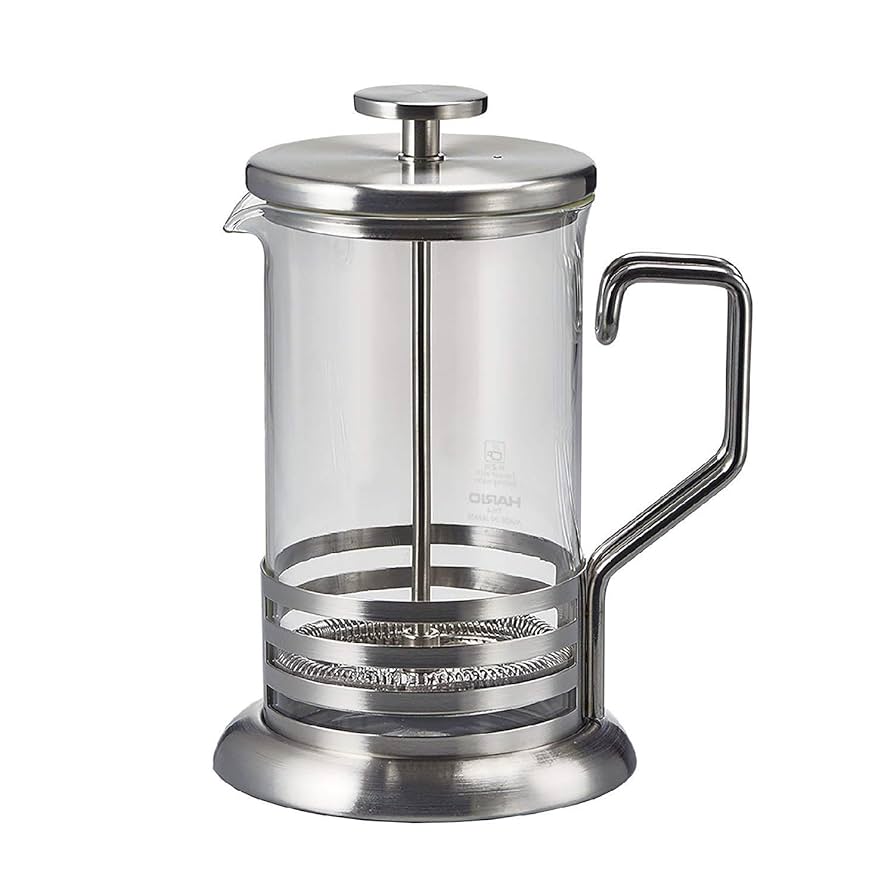 French press coffee maker 600ml with stainless steel plunger and borosilicate glass carafe