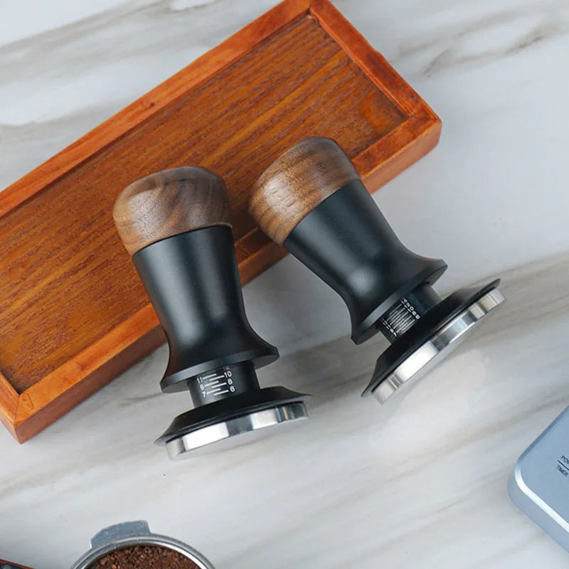 Espressa Walnut Wood Spring Tamper