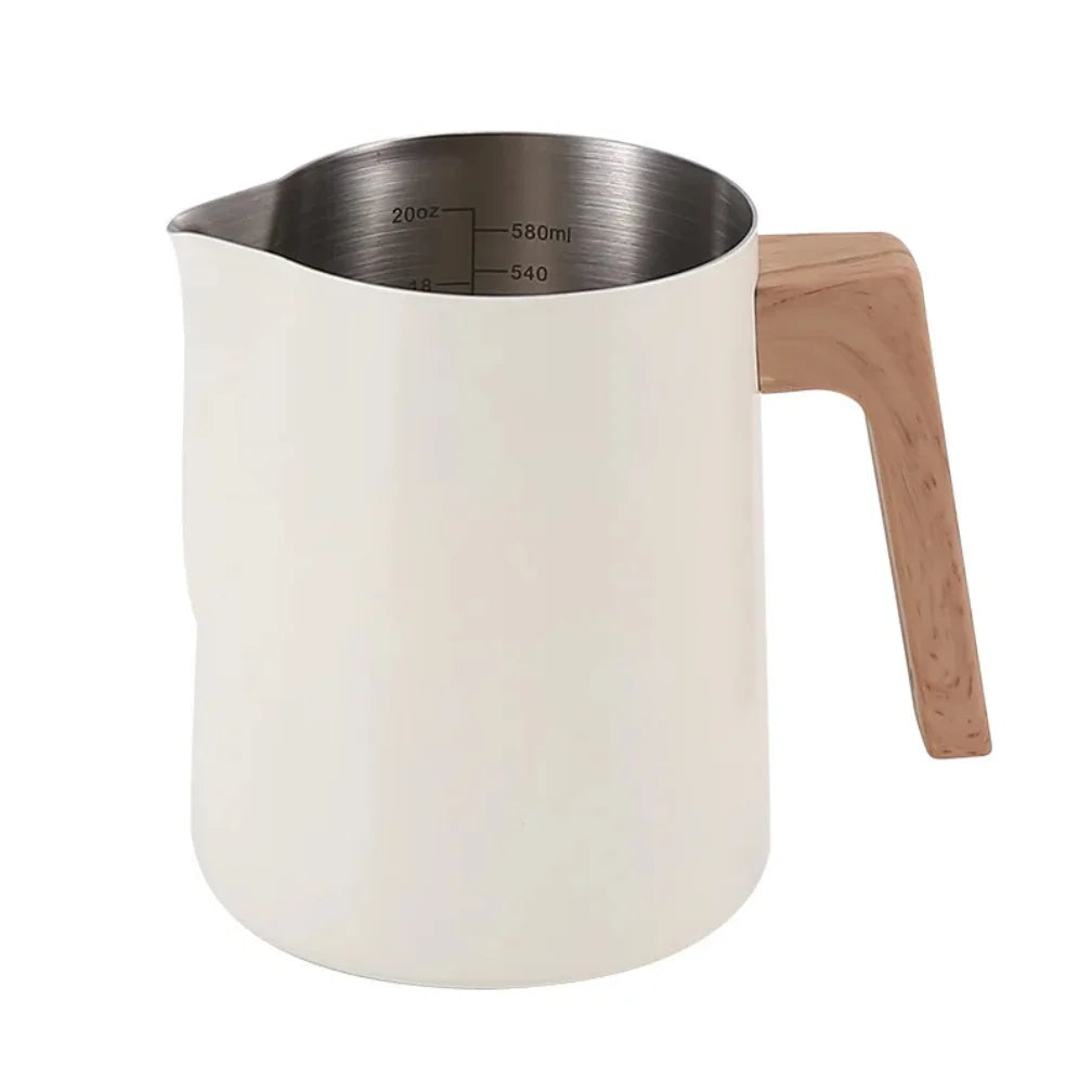Espressa Milk Frothing Jug With Wood Handle