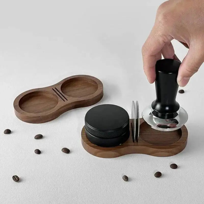 Espressa Figure 8 Walnut Wood Coffee Tamper Station