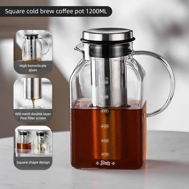 Bincoo 1200ML Glass Cold Brew Coffee Pot