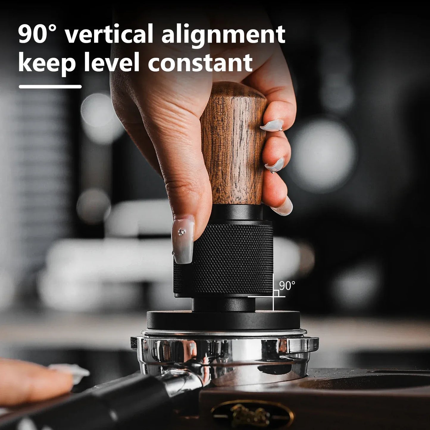 Bincoo 30-Pound Force Walnut Espresso Tamper