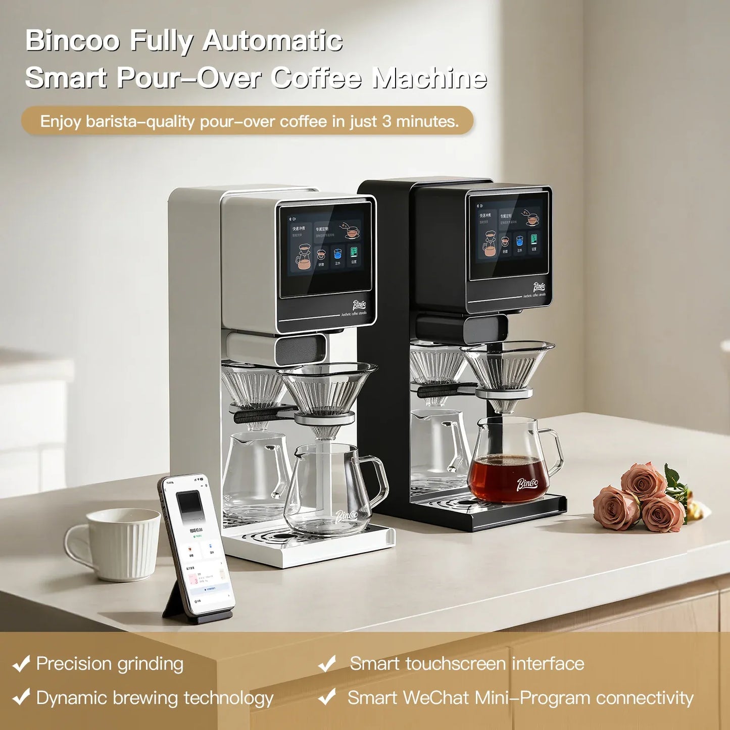 Bincoo Auto Pour Over + Grinder