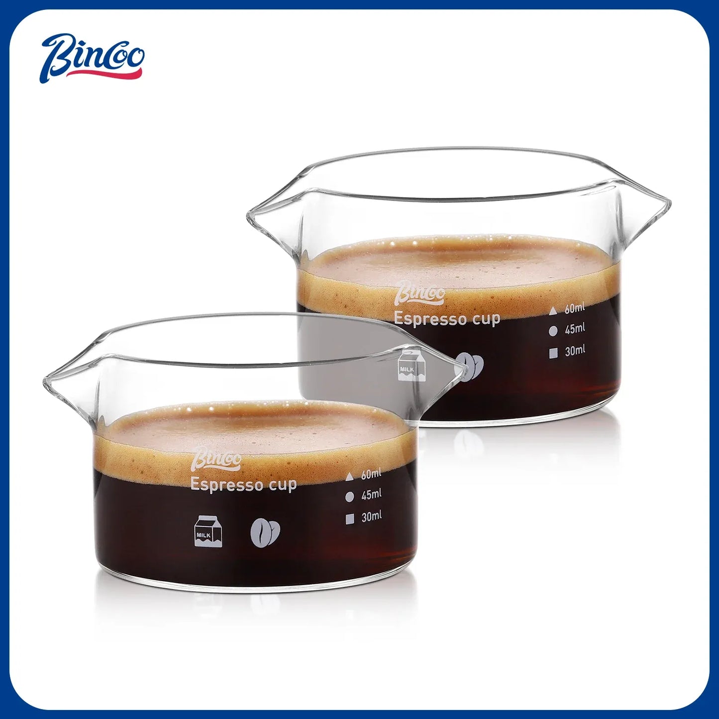 Bincoo Barista Espresso Cups with Double Spout