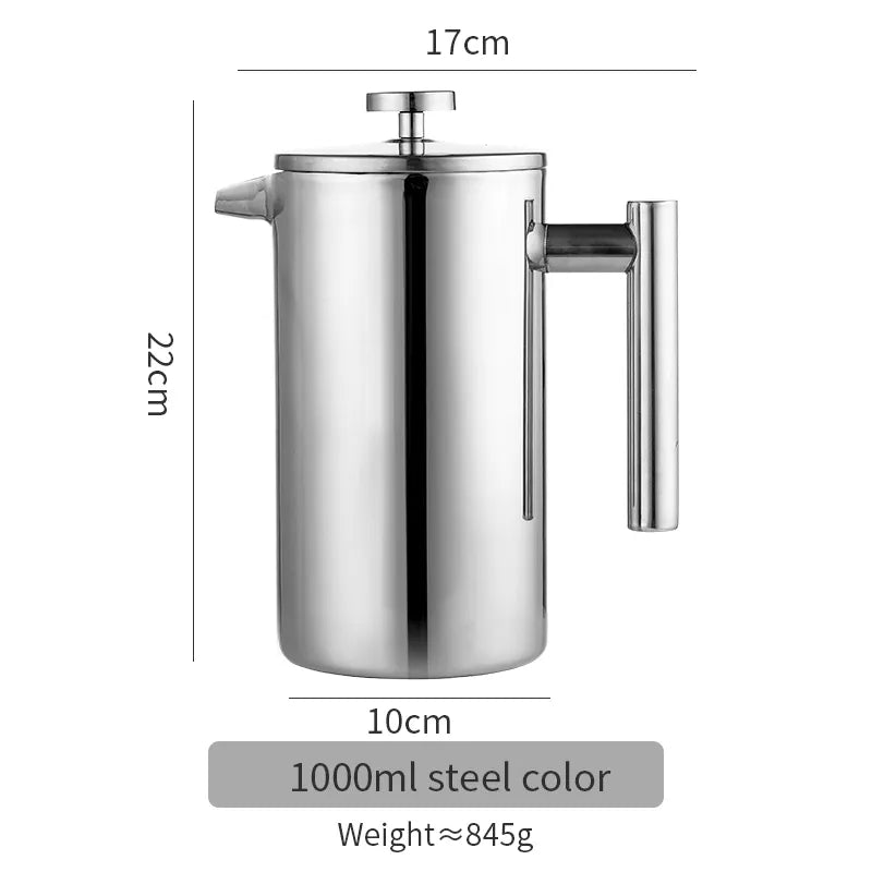 Bincoo Double Wall Stainless Steel French Press 1000ml