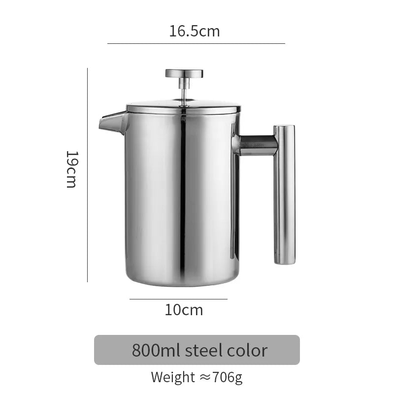 Bincoo Double Wall Stainless Steel French Press 1000ml