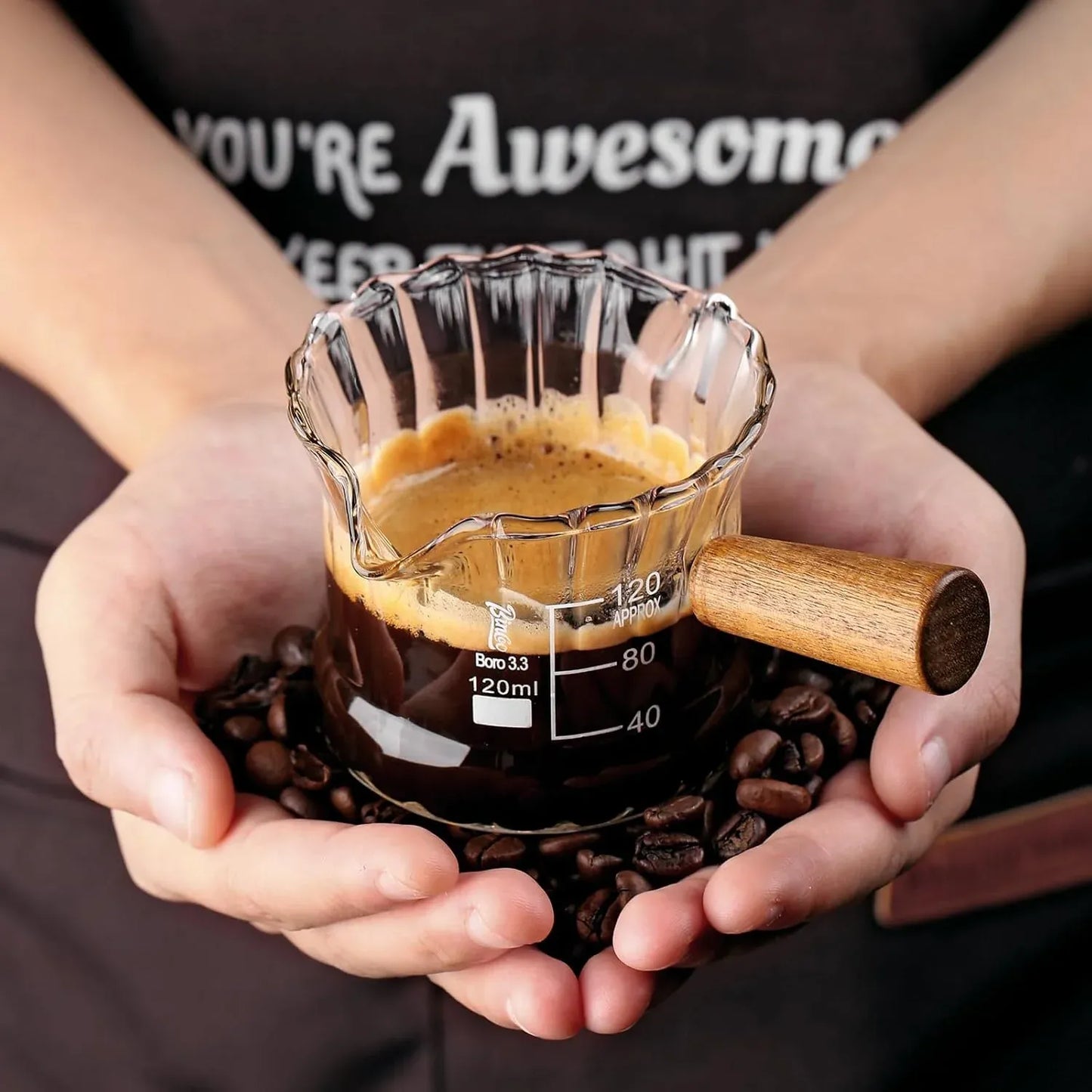 Bincoo Espresso Shot Glass with V-Shaped Mouth