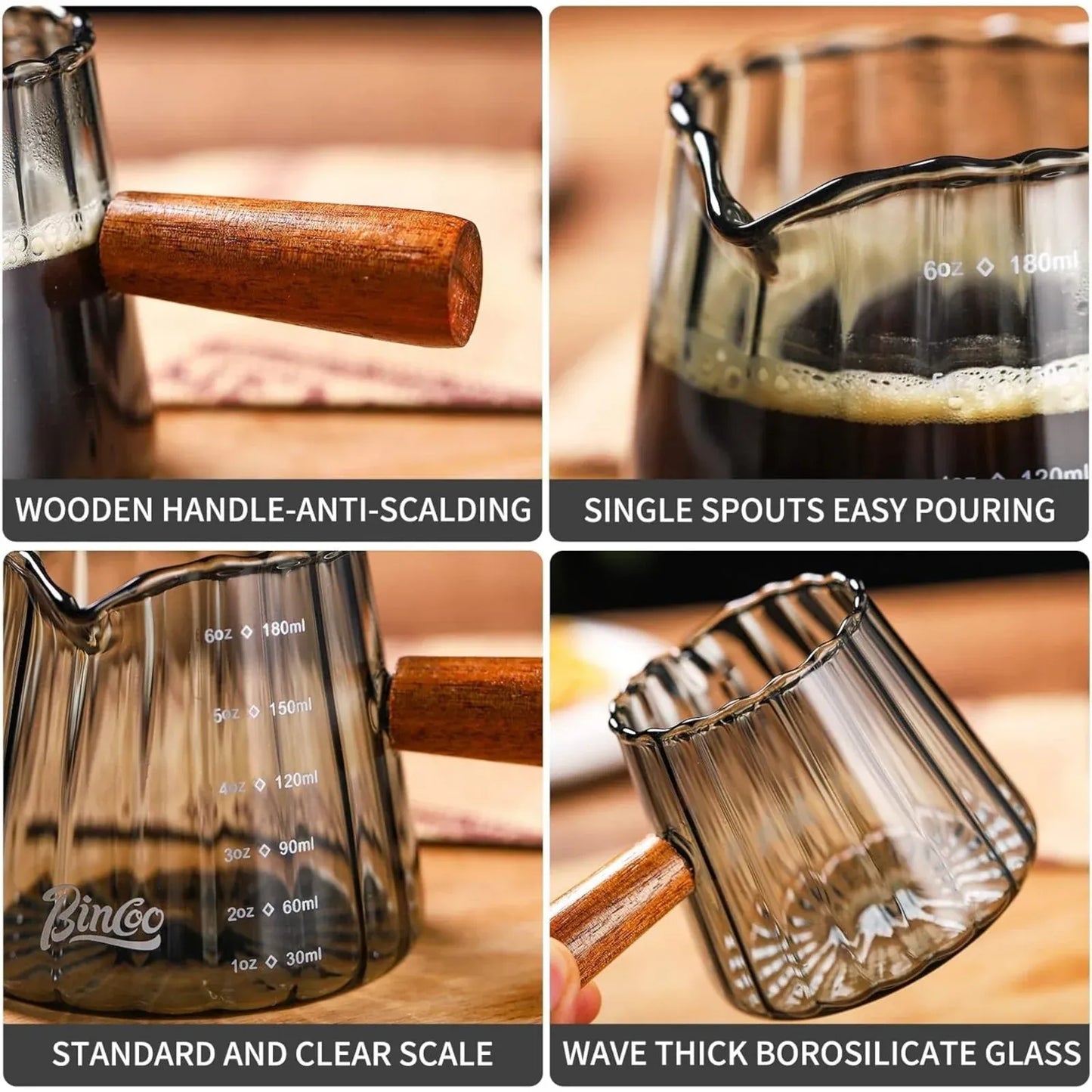 Bincoo Espresso Shot Glass with Wood