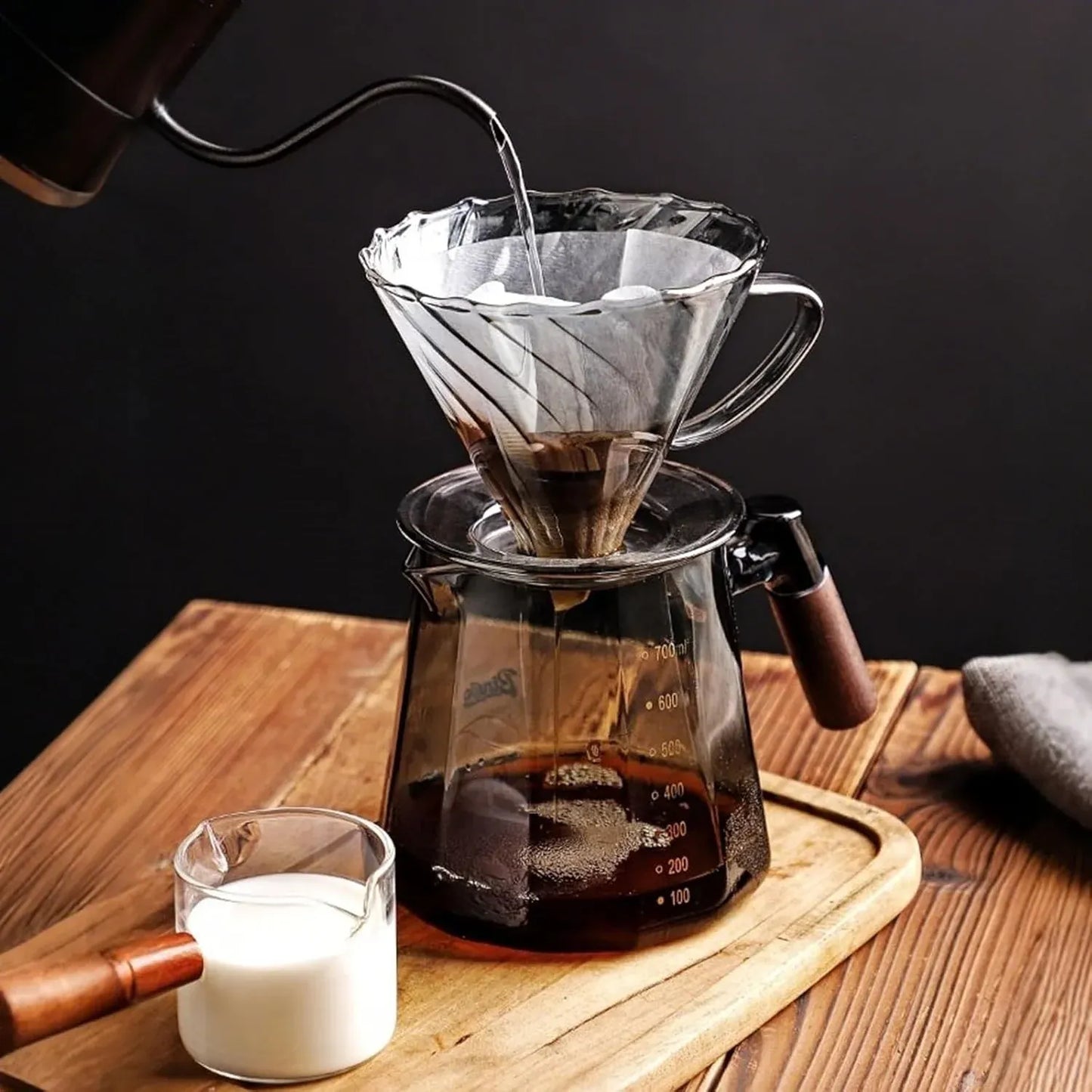 Bincoo 800ml Glass Coffee Carafe with Handle