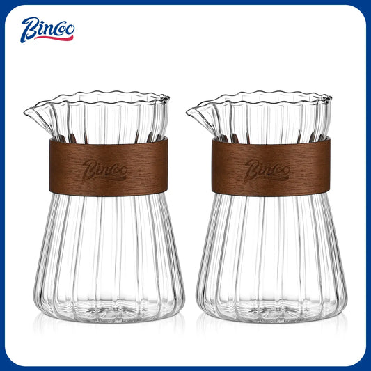 Bincoo Glass Coffee Carafe with Heat-Resistant Wood