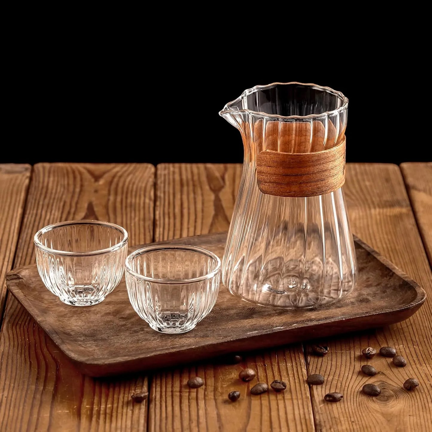 Bincoo Glass Coffee Carafe with Heat-Resistant Wood