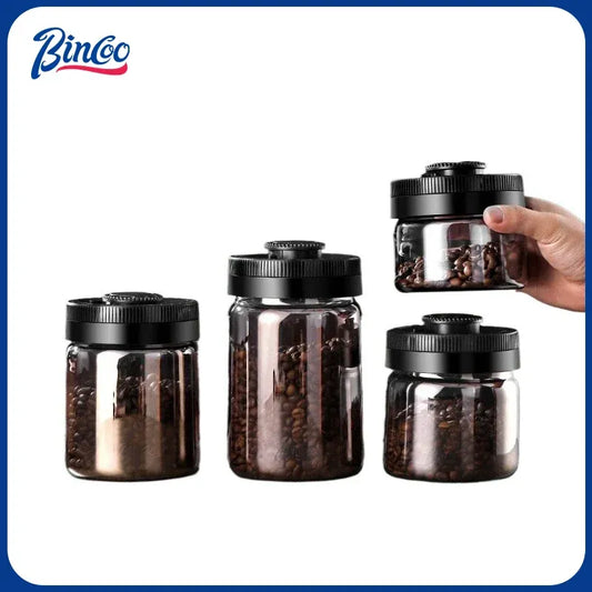 Bincoo Glass Vacuum Sealed Coffee Container (With Date)