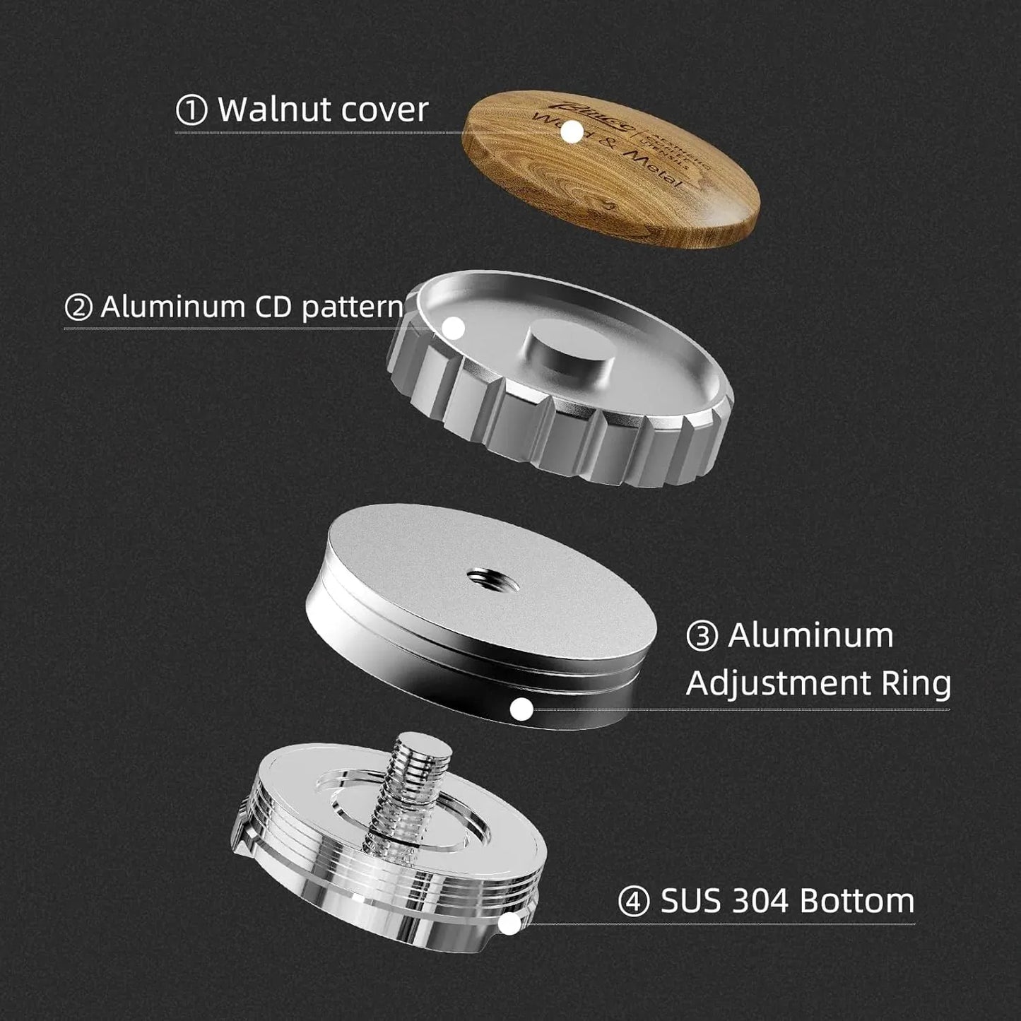 Bincoo Heavy Duty Coffee Levelling Tool with Wood Lid