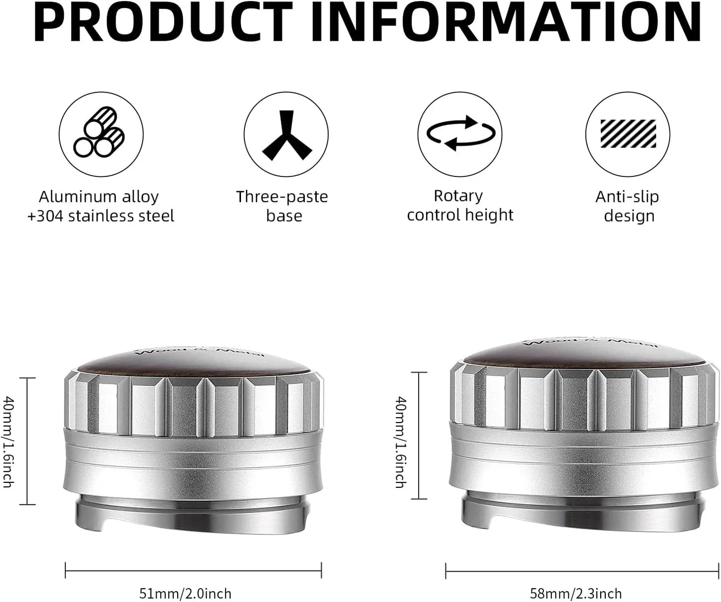 Bincoo Heavy Duty Coffee Levelling Tool with Wood Lid