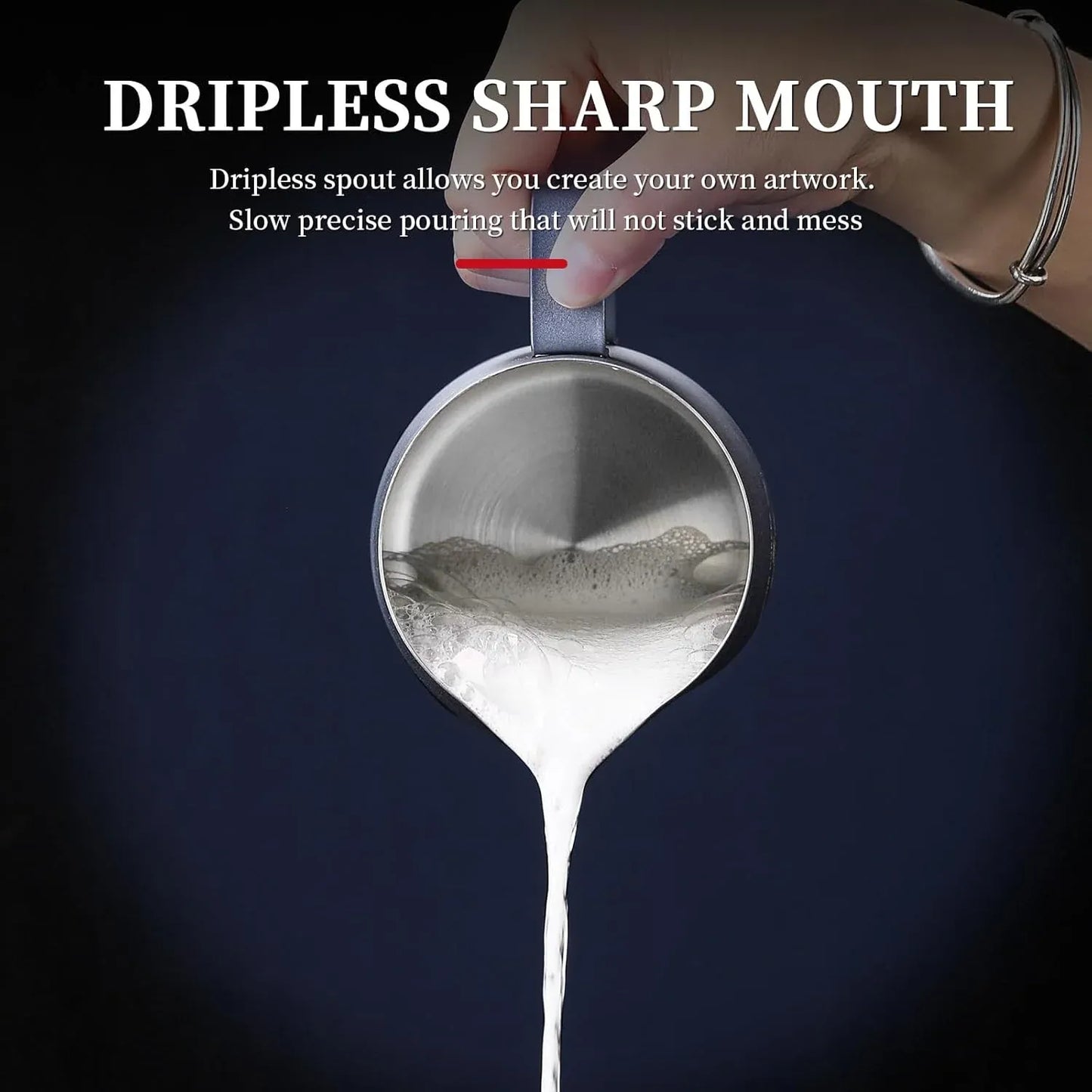 Bincoo Milk Frother Cup with Handle and Scale