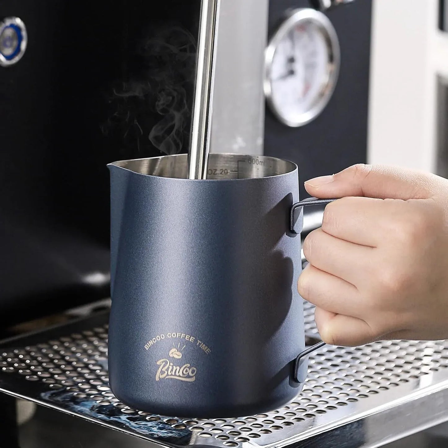 Bincoo Milk Frother Cup with Handle and Scale