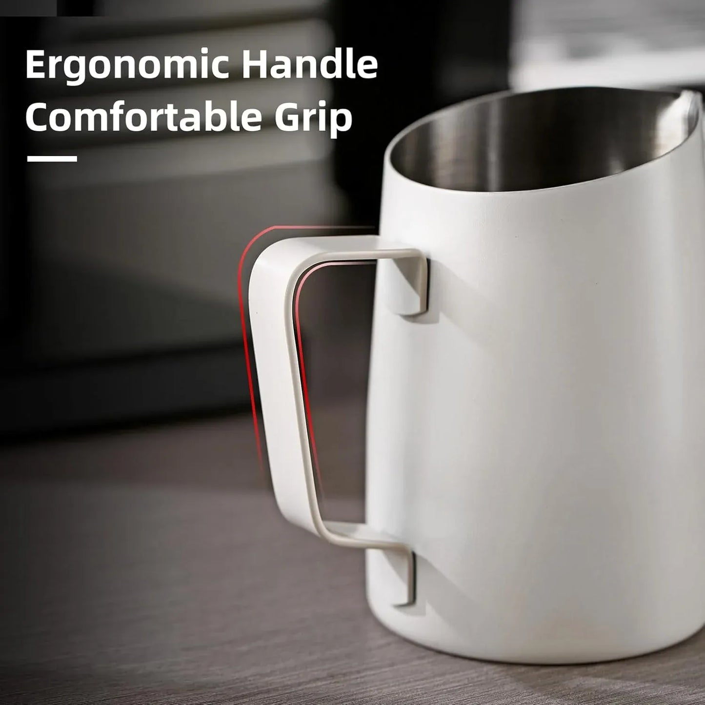 Bincoo Milk Frothing Pitcher with Sharp Spout & Angled Rim 520ml