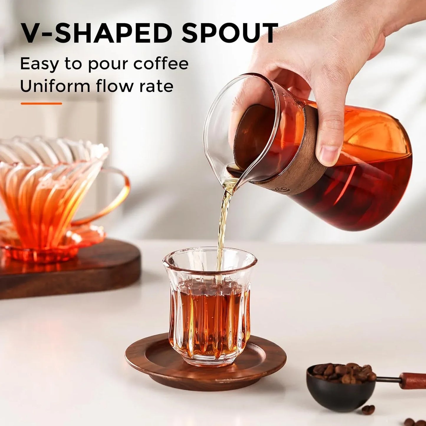Bincoo Orange Pour Over Coffee Maker Set