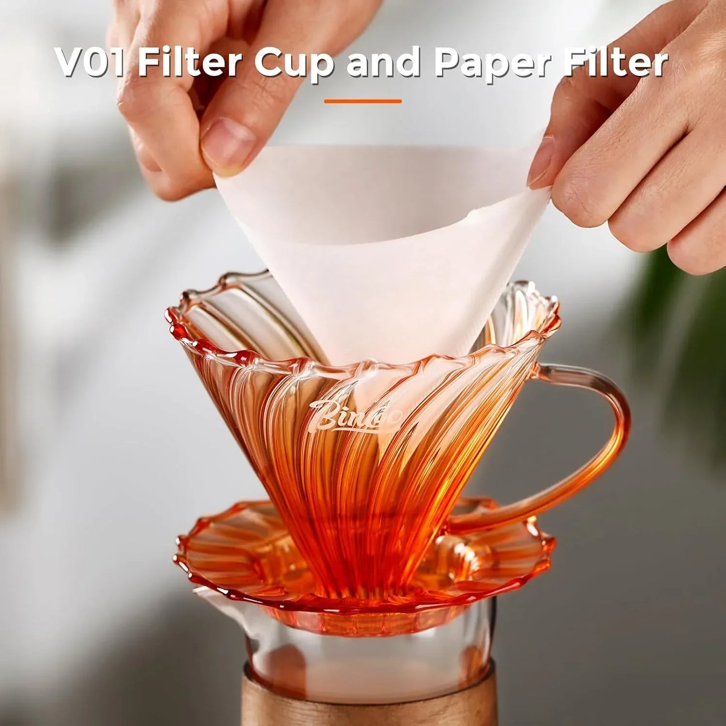 Bincoo Orange Pour Over Coffee Maker Set