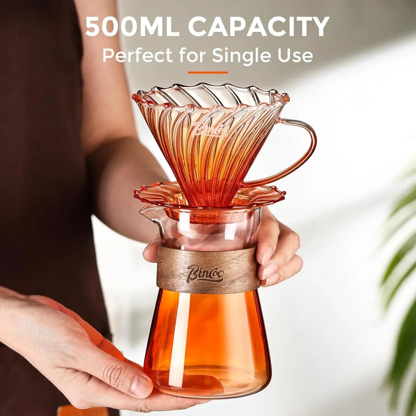 Bincoo Orange Pour Over Coffee Maker Set
