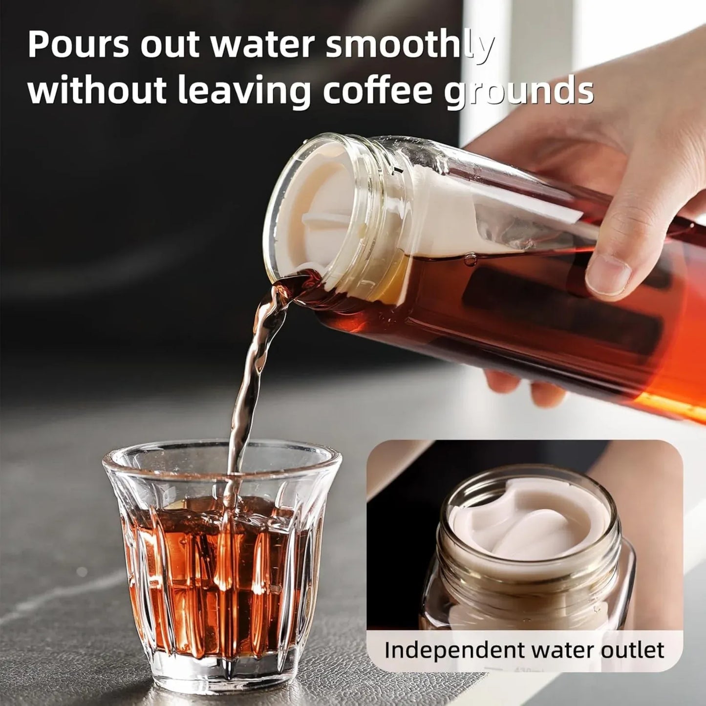 Bincoo Portable Cold Brew Cup with Removable Filter