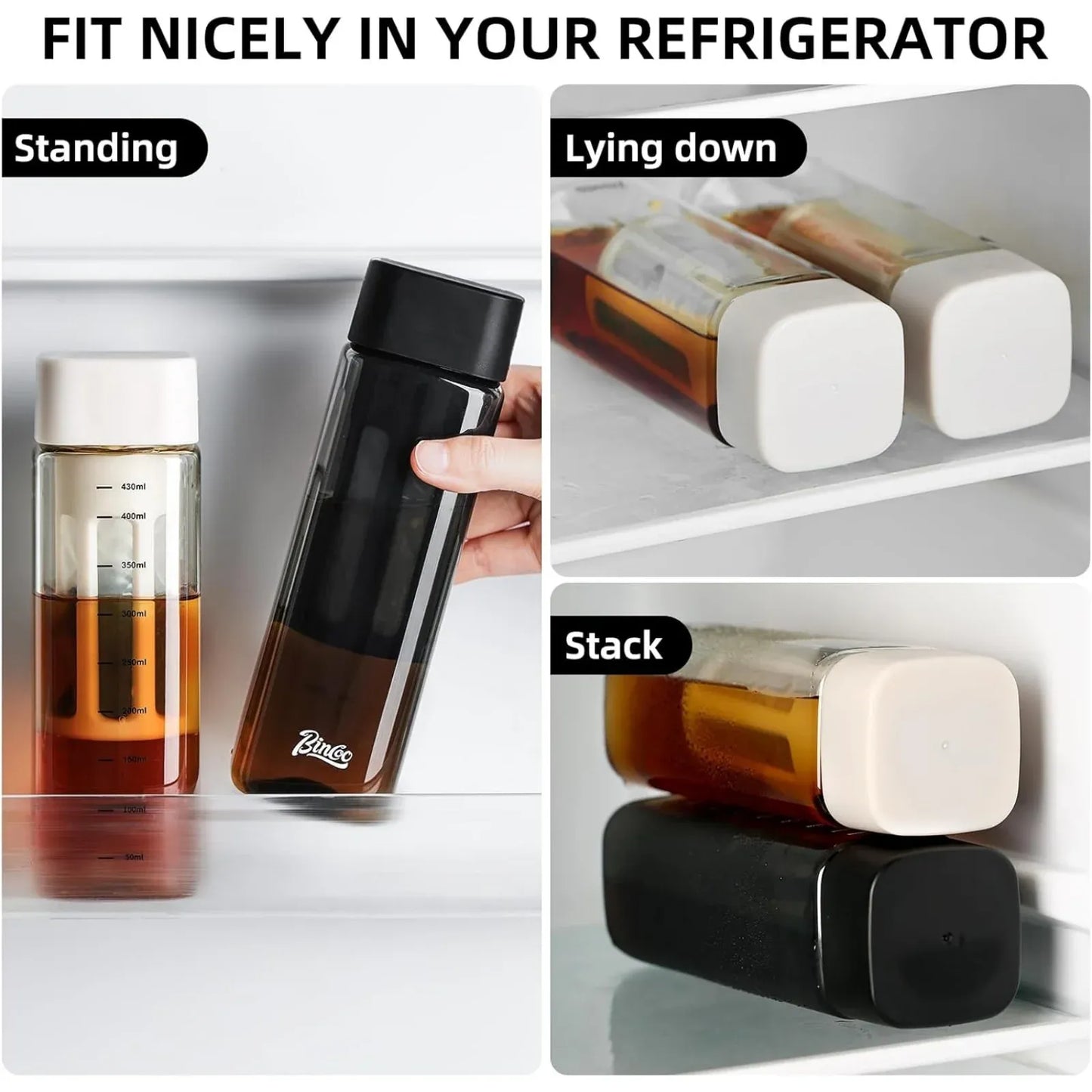 Bincoo Portable Cold Brew Cup with Removable Filter