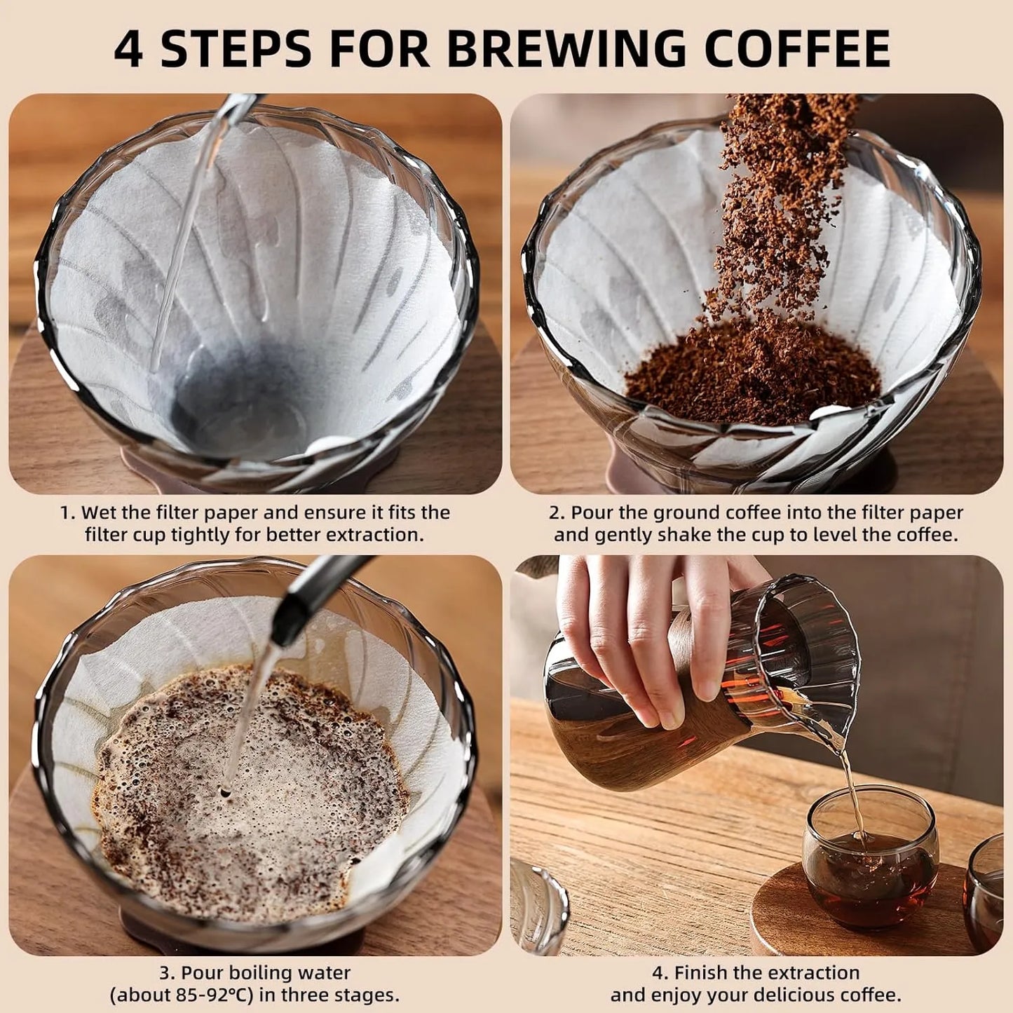 Bincoo Pour Over Coffee Dripper Set Glass