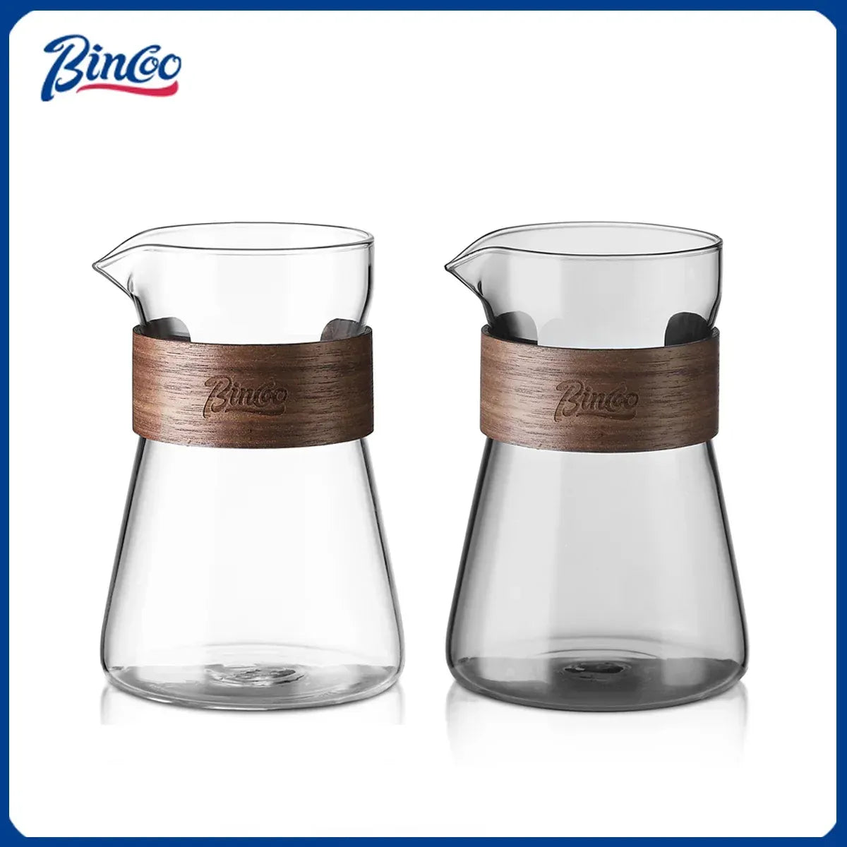 Bincoo Glass Coffee Carafe with Heat-Resistant Wood