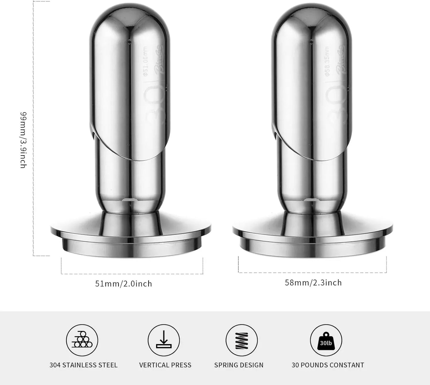 Bincoo Round Calibrated Espresso Tamper