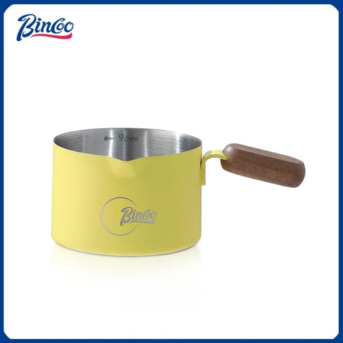 Bincoo Stainless Steel Espresso Measuring Cup With Wood Handle