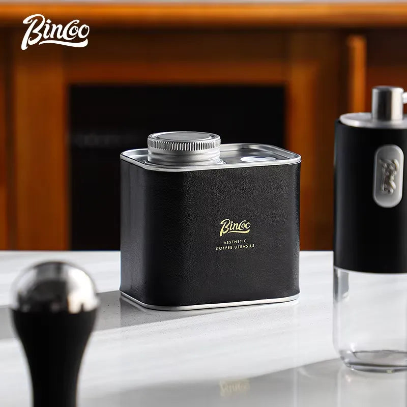 Bincoo Vacuum Coffee Container with One Way Valve (Black)