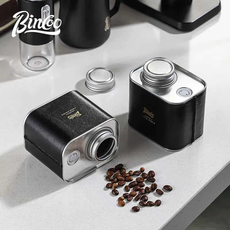 Bincoo Vacuum Coffee Container with One Way Valve (Black)