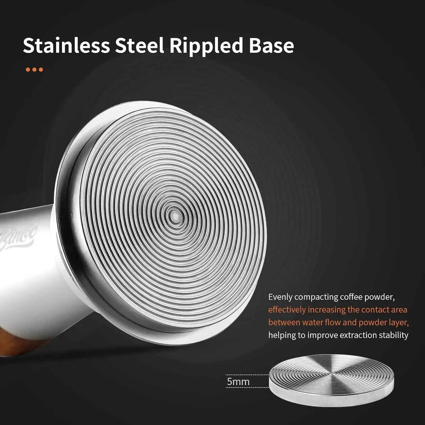 Bincoo Walnut Top Spring Pressure Threaded Base (Silver/White)