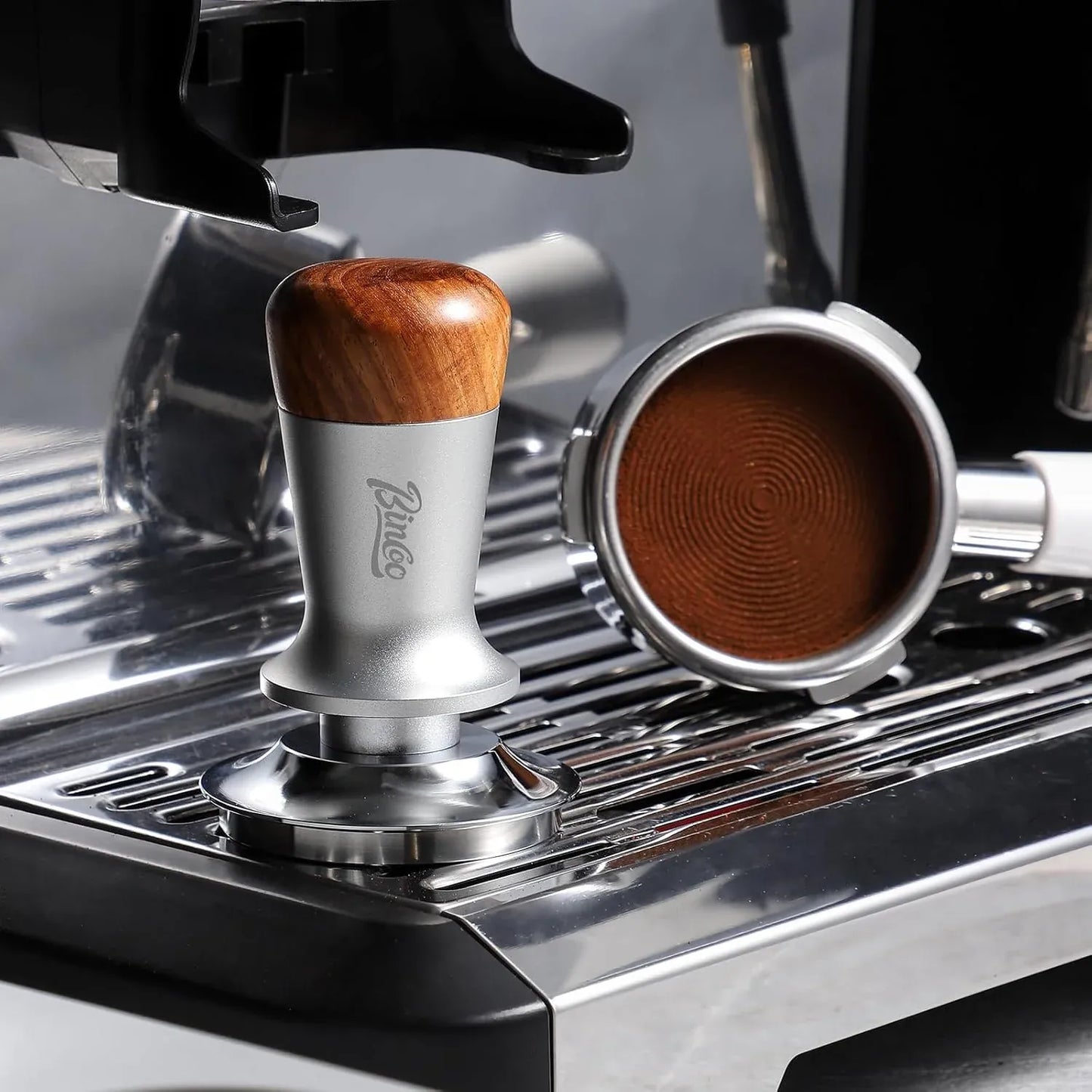 Bincoo Walnut Top Spring Pressure Threaded Base (Silver/White)