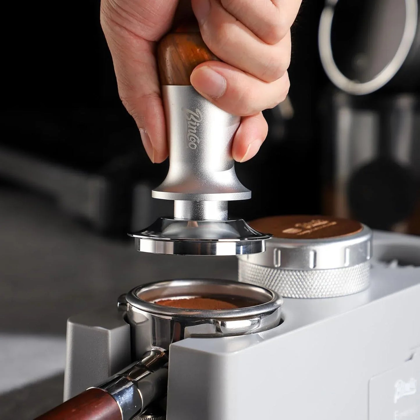 Bincoo Walnut Top Spring Pressure Threaded Base (Silver/White)