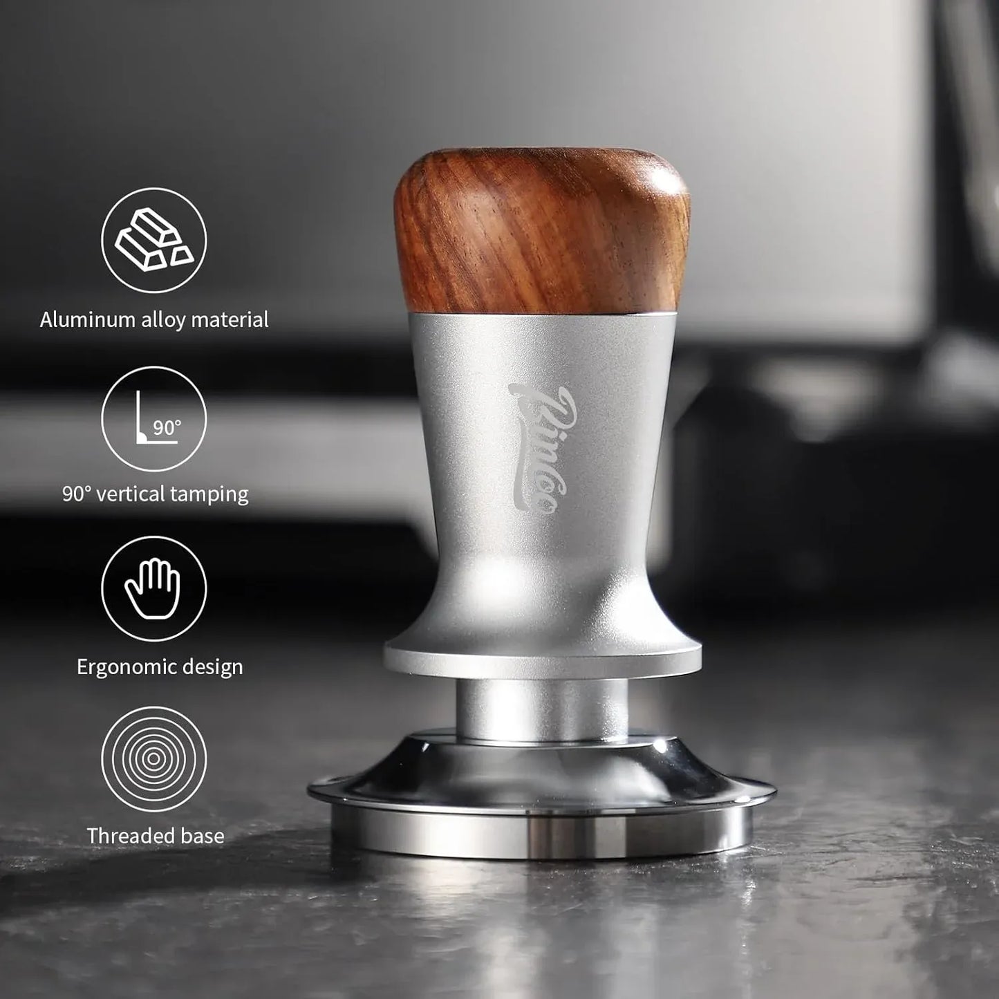 Bincoo Walnut Top Spring Pressure Threaded Base (Silver/White)