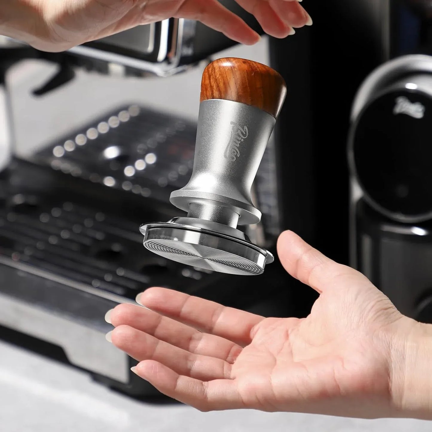 Bincoo Walnut Top Spring Pressure Threaded Base (Silver/White)